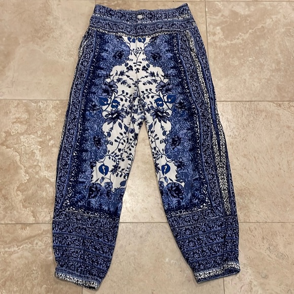 Darling Blue and White Jogger style pants from Anthropologie Size 2 - Picture 1 of 6